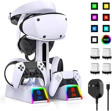 RGB Charging Station for PS VR2/ PS5/ PS5 Edge Controller with AC Adapter على Amazon.ae - متتبع الأسعار