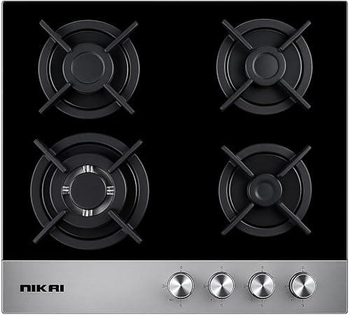 Nikai Built In 4 Burner Universal Gas Hob with Glass Finish, Full Safety Gas Stove, Cast Iron Pan Support, St Steel Knob Control, suitable for built in & freestanding use, NGH3002G - 2 years warranty on Amazon.ae - Price Tracker