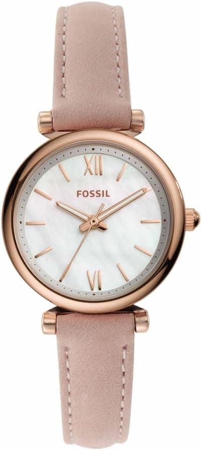 Fossil Carlie Mini Women's White Dial Leather Analog Watch - ES4699 on Amazon.ae - Price Tracker