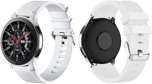 Silicone Watch Strap for Samsung Galaxy Watch/Gear S3/Watch With a Lug Width of 22mm, Soft Silicone Sport Wristband Replacement Straps, Vertical Grain Strap, for Men Women, White, 5.51"-8.46" (140mm on Amazon.ae - Price Tracker