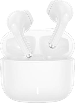 Bluetooth Headphone Small Ear Bud for Women Girls Workout Sports Gym Earphones 5.3 Wireless Earbud with Mic for Apple iPhone 15 16 Pro Max 16e 14 Plus 13 Google Pixel Samsung Galaxy S25 S24 White - Best Deal Finder