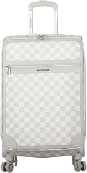Steve Madden Designer Luggage, Chalet Light Grey, 24 Inches, Expandable Softside Suitcase - Best Deal Finder