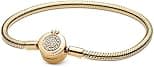 PANDORA Pandora Moments Sparkling Crown O Snake Chain Bracelet, Clear CZ 18k Gold Plated PANDORA Shine Collection Charm Bracelet - متتبع أسعار Amazon.sa