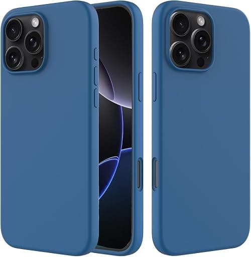TR-PLANET for iPhone 16 Pro Max Liquid Silicon Case, Microfiber Lining Shockproof Slim Thin Phone Case, Lightweight Soft Back TPU Rubber Gel Cover Compatible With iPhone 16 Pro Max, Dark Blue on Amazon.ae - Price Tracker
