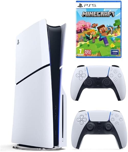 Sony PlayStation 5 Slim Disc Console with Extra Dualsense White Controller and Minecraft - International Version على Amazon.ae - متتبع الأسعار