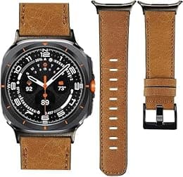 Leather Bands Compatible with Samsung Galaxy Watch Ultra 47mm Band, Top Grain Genuine Leather Replacement Strap for Men Women - Amazon.ae Price Tracker