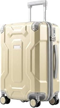 Trunk Case Hard Shell Trolley Bag 20 Inch Beige | Premium PC Composite Cabin Luggage with Deep Trunk Storage, 360° Spinner Wheels, TSA Lock & 3 Year Warranty on Amazon - Best Deal Finder