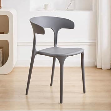 Modern Mid Century Premium Plastic Chair,Curved Back Dining Chairs For Kitchen Garden Lounge Meeting Room,1PCS (Grey) على Amazon.ae - متتبع الأسعار