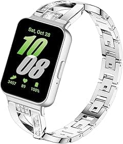 Compatible for Samsung Galaxy Fit 3 Band, Women [No Gap] Metal Replacement Chain Bling Rhinestone Galaxy Fit3 Strap Watch Band Wristband for Samsung Galaxy Fit 3 SM-R390 Smartwatch - Amazon.ae Price Tracker