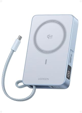 UGREEN MagFlow Qi2 25W Magsafe Power Bank,10000mAh Wireless Portable Charger Built-in 30W USB-C Cable, Magnetic Charging for iPhone 17, Compatible with iPhone, AirPods, Xiaomi, Samsung 2025 New Series on Amazon.ae - Price Tracker