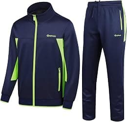 Men's Casual Athletic Tracksuit Long Sleeve Sweatsuit Set Full Zip Running Jacket and Pants 2 Piece Outfits - Best Deal Finder