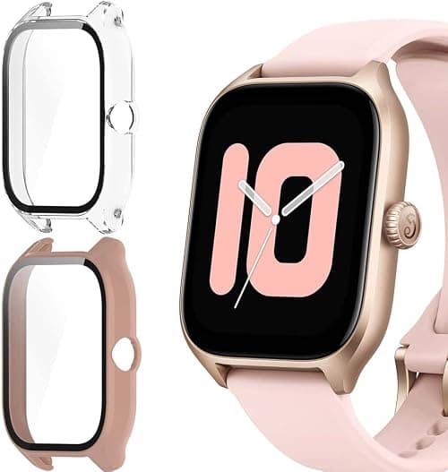 [Pack of 2 Hard Case for Amazfit GTS 4 with Anti-Scratch Screen Protector, HD Clear Screen Protector, Full Coverage [Shockproof] PC Protective Case for Amazfit GTS 4, Transparent + Pink on Amazon.ae - Price Tracker