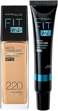 MAYBELLINE Fit Me Regime Kit- Fit Me Matte & Poreless Primer+ Fit Me Foundation Shade 220 on Amazon.ae - Price Tracker
