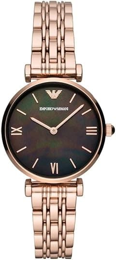 Emporio Armani Women's Black Dial Stainless Steel Band Quartz Analog Watch, Gold, AR11145 - Amazon.ae Price Tracker