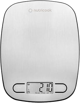 Nutricook Digital Kitchen Scale Eko, 5Kg Capacity, Stainless Steel Food Scale For Baking And Cooking - 4 Weighing Sensors, Tare/Zero, Auto-Off & Auto Calibrate Function,2 Years Warranty on Amazon.ae - Price Tracker