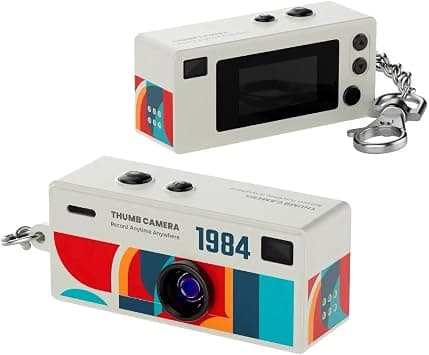 YOOJ® Mini Thumb Camera 0.96” Keychain Digital Camera, Retro Pocket Small Camera with 1080P HD Video, Built-in Flash, Travel & Vlogging Camera (Off White) على Amazon.ae - متتبع الأسعار