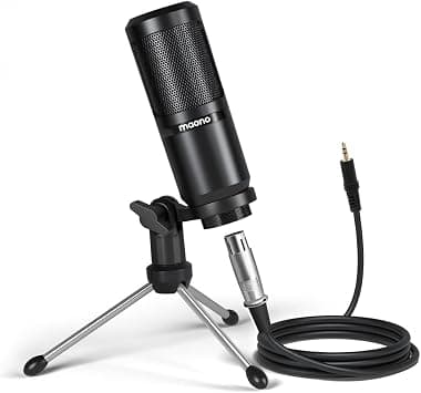 MAONO AU-PM360TR Condenser Microphone for Youtubers, Vlogging, Singing, Podcasting, with Tripod Stand and Mic Gain - Best Deal Finder