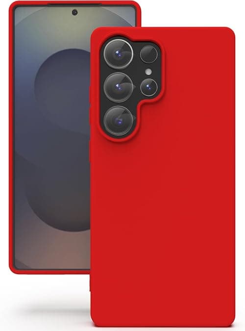YATWIN Silicone Case for Samsung Galaxy S25 Ultra, Soft-Touch, Shockproof, Slim, Durable Phone Cover - Red on Amazon.ae - Price Tracker