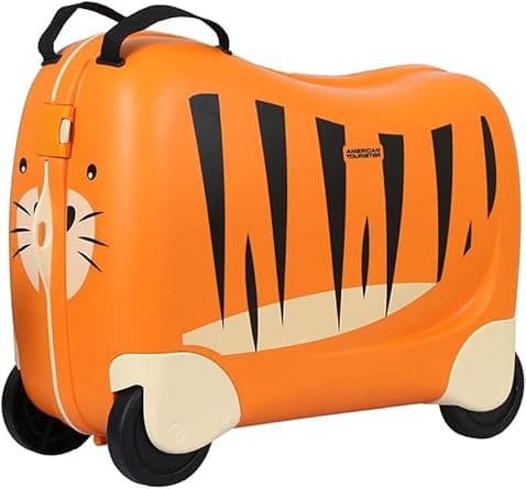 American Tourister SC Skittlenxt Suitcase Cabin Size, Hard Top, Polypropylene, Orange|28L Capacity|2 Side Locks / 2-Wheel Roller|Tiger Design for Playful Style|Cross Ribbons - 3 Years Global Warranty - Best Deal Finder