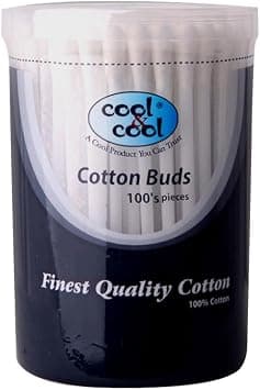 Cool & Cool Ear Buds -100's - Round Thick Tips,Cotton Swabs,100% Cotton,Double Tipped,Hygienic,Gentle & Safe Swabs for Ears - Assorted - Best Deal Finder