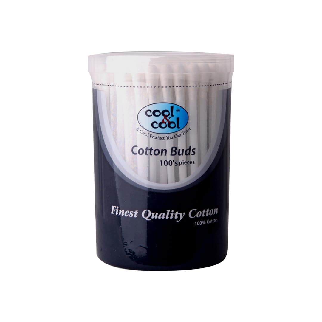 Cool & Cool Ear Buds -100's - Round Thick Tips,Cotton Swabs,100% Cotton,Double Tipped,Hygienic,Gentle & Safe Swabs for Ears - Assorted on Amazon.ae - Price Tracker