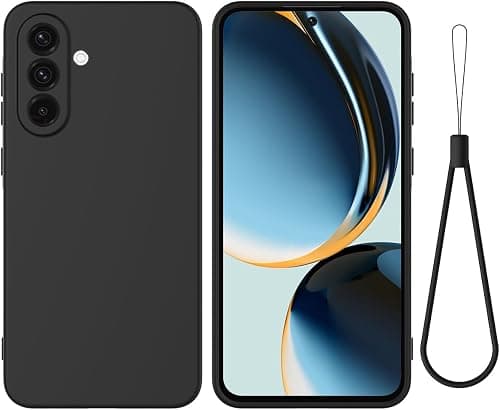 Gruattreay Case for Samsung Galaxy M17 5G/Samsung Galaxy F17 5G, Liquid Silicone Case with Microfiber Lining, Soft Rubber Gel TPU Shockproof Protective Back Cover with Lanyard Strap (Black) on Amazon.ae - Price Tracker