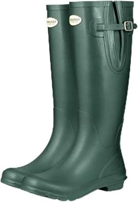 Women's Wide Calf Wellington Rain Boots, Adjustable Waterproof Natural Rubber Tall Boots, Non-Slip Sole for Gardening, Dog Walking & Outdoor Wet Weather على Amazon.ae - متتبع الأسعار