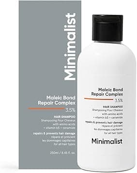 Minimalist Maleic Bond Repair Complex 3.5% Hair Shampoo with Ceramide, Coconut oil & Betaine | For Damaged & Frizzy Hair | For Women & Men | For All Hair Types | 250 ml on Amazon.ae - Price Tracker