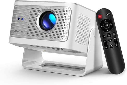 Smart Projector with 4K 8K Support, Android 14 Mini Projector with WiFi6 and Bluetooth5.4, 600 ANSI, Auto Focus & Obstacle Avoidance, 1080P Portable Movie Projector for Home Outdoor, Alwtniet HY350Max on Amazon.sa - Price Tracker