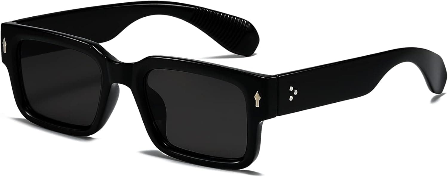 YelaJoy Trendy Chunky Square Frame Sunglasses - Unisex Black Rectangle Shades with UV400 Protection on Amazon.ae - Price Tracker