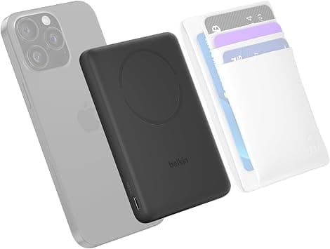Belkin BoostCharge Magnetic Power Bank 5000mAh, Slim Portable Charger with Magnetic Ring and USB C Port, Battery Pack for iPhone, Galaxy, Pixelsnap, iPad, Tablet - USB C Cable Included - Black على Amazon.ae - متتبع الأسعار