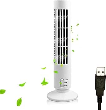 Portable Tower Fan Quiet Bladeless 2 Speed Electric Fan USB Powered Tower Fan Vertical Air Conditioning Fan for Indoor Bedroom Home Office(White) -Layfoo on Amazon.ae - Price Tracker