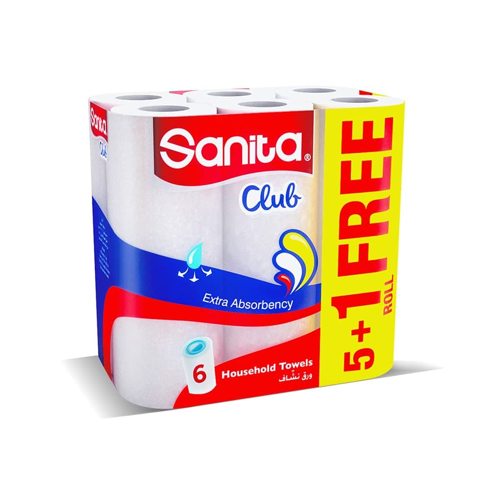 Sanita Club Household Towels - 5+1 Rolls, White on Amazon.ae - Price Tracker