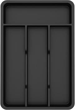 Lifewit Silverware Drawer Organizer Tray, Plastic Cutlery Storage for Kitchen, Flatware and Utensil Holder Divider for Spoons Forks Knives Tableware, 7.8 x 12.4", 4 Slots, Black - Amazon.ae Price Tracker