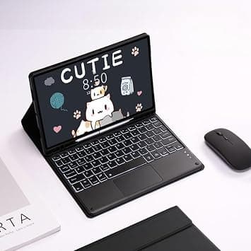 Gruattreay Arabic and English Backlit Keyboard Compatible with Honor Pad 9 12.1 Inch Keyboard Case with Pen Holder, Detachable Wireless Bluetooth Touch Keyboard and Mouse (Black) on Amazon.ae - Price Tracker