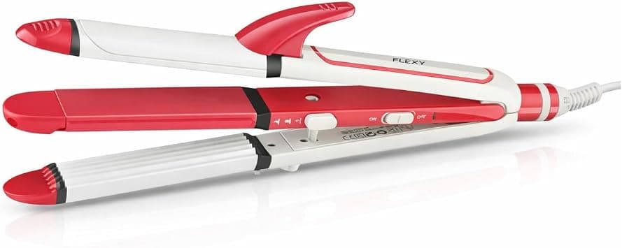FLEXY Keratina PRO 3-in-1 Hair Styler | Professional Straightener, Curler & Clipper | Adjustable Temperature Control | PTC Fast Heating | 40W Energy Efficient | Anti-Stick Plates | All Hair Types on Amazon - Best Deal Finder