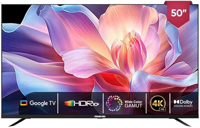 Nikai 50 Inch 4K UHD Smart Google TV | Dolby Vision & Atmos | HDR10 | 20W Powerful Speakers | Built-in Netflix, Prime Video, YouTube, Disney+ - 50NIKGOOGLE - Amazon.ae Price Tracker