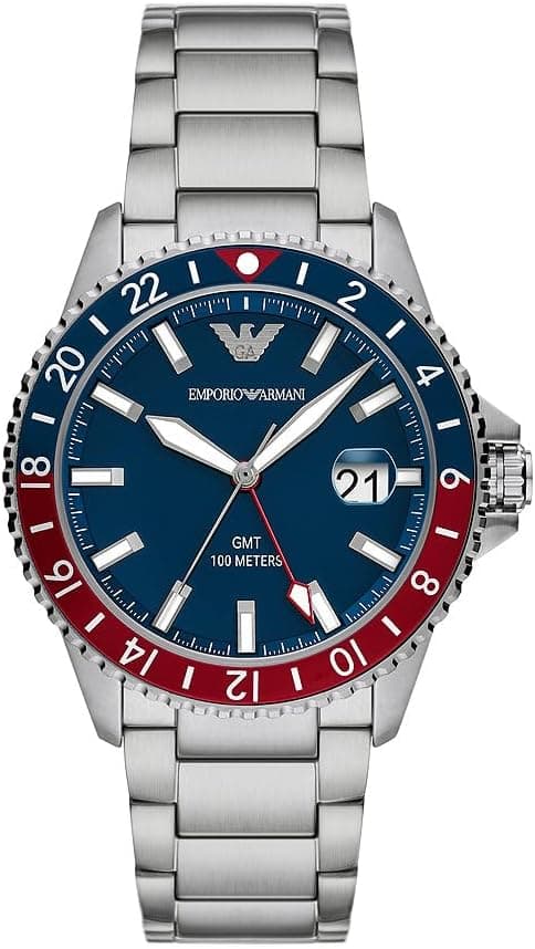 Emporio Armani Men's Watch GMT Dual Time, Stainless Steel, AR11590 on Amazon.ae - Price Tracker