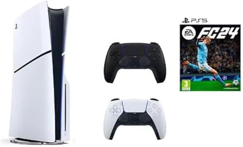 SIE Sony PlayStation 5 Slim Disc with Extra Dualsense Black Controller and FC24 - International Version على أمازون - دليلك لأفضل العروض