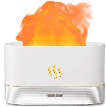 180mL Essential Oil Diffuser with Flame Light, Aromatherapy Diffuser & Humidifier, Auto Shut-Off, Ultra Quiet, for Home Office (White) on Amazon.ae - Price Tracker