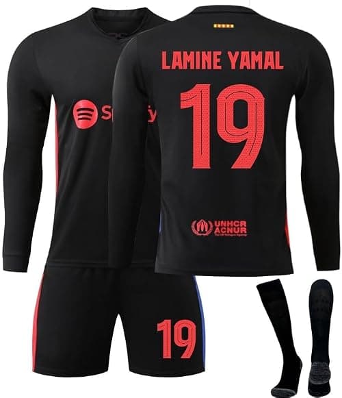 2024/25 Away BAR Football Jersey Kit–LAMINE YAMAL #19 Champion Edition–Soccer Uniform Set with Shorts,Socks&Knee Pads–Athletic Training Gift for Men,Youth&Boys(16–3XL),Long sleeves on Amazon.ae - Price Tracker