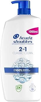 Head & Shoulders Anti-Dandruff Shampoo, 2in1 Classic Clean 1000ml VALUE PACK Shampoo For Men & Women, Targets Dandruff Root Cause For Up To 100% Flake-Free, Clinically Proven Deep Clean - Best Deal Finder