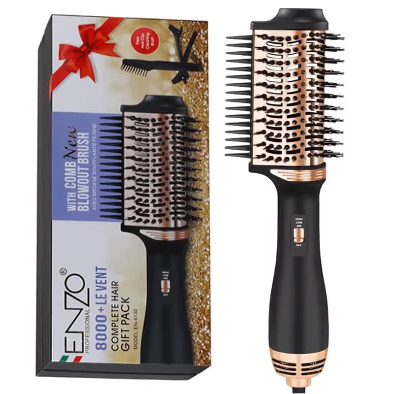 ENZO EN-4130 Hot Air Brush Styler 2-in-1 Blow Dryer and Brush, 1200W, Adjustable Heat & Speed Settings, Lightweight Design-Intl Version on Amazon.ae - Price Tracker