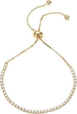 PAVOI 14K Gold Plated Cubic Zirconia Classic Tennis Bracelet for Women | Adjustable Slider - Best Deal Finder
