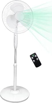 16" Pedestal Fan | Stand Fan | Floor Cooling Fan 3 Speeds Low/Medium/High Plus Modes and 3AS Blade with Remote Control for the Perfect Temperature (White, 16in) على Amazon.ae - متتبع الأسعار