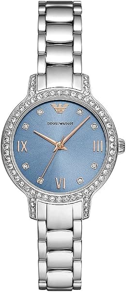 Emporio Armani Watch for Women, Three Hand Quartz Movement and 32mm Case Size with Stainless Steel, Leather or Silicone Strap - Best Deal Finder