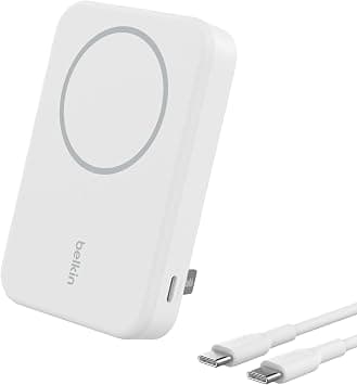 Belkin BoostCharge Pro Wireless Power Bank 8000mAh, 15W with Qi2, MagSafe Compatible Portable Charger + Built-in Pop-up Kickstand, For iPhone 17, iPhone Air, iPhone 16, 15, 14, Pixelsnap and More on Amazon.ae - Price Tracker