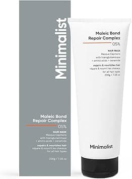 Minimalist Hair Mask For Repairing Dry, Damaged & Dull Hair | Maleic Bond Repair Complex 05% with Transglutaminase, Amino Acids & Ceramides| For Women & Men | 200 gm on Amazon.ae - Price Tracker