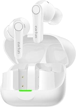 EarFun Air Pro 4+ Adaptive Noise Cancelling Wireless Earbuds, Qualcomm aptX Lossless, Snapdragon Sound, Dual Drivers, 6 Mics AI Clear Calls, Hi-Res Sound, LDAC, Bluetooth 6.0, 54H Playtime, White على Amazon.ae - متتبع الأسعار