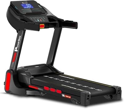 PowerMax Fitness TDM-98 4HP Foldable Motorized Manual Incline Treadmill for Home Use, 110kg Max User, Max Speed-10kmph, Preset Programs, Heart Rate Sensors, AUX, Speaker, USB, LED Display, Black on Amazon - Best Deal Finder